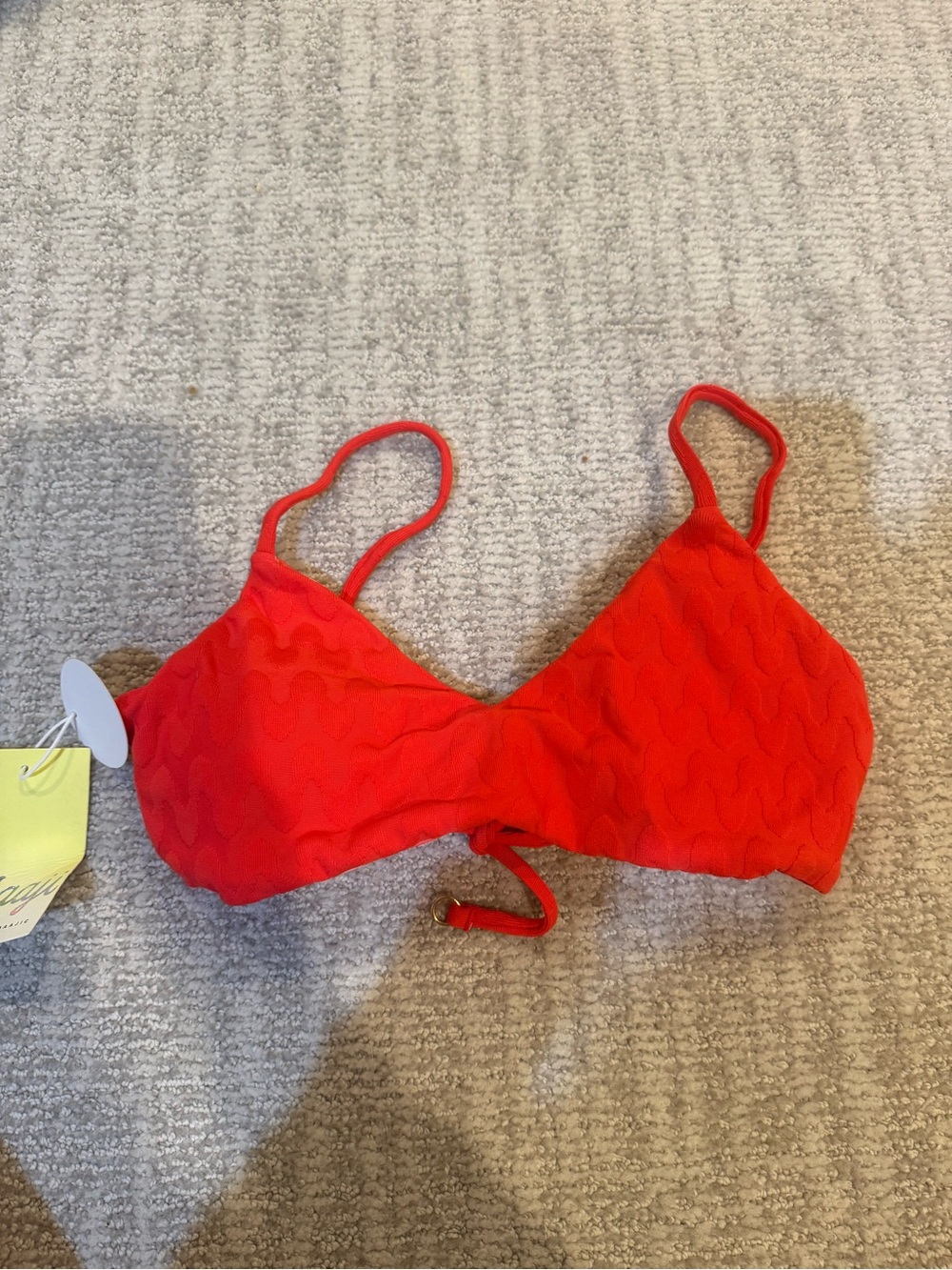 Maaji Red Textured Bralette Bikini Top